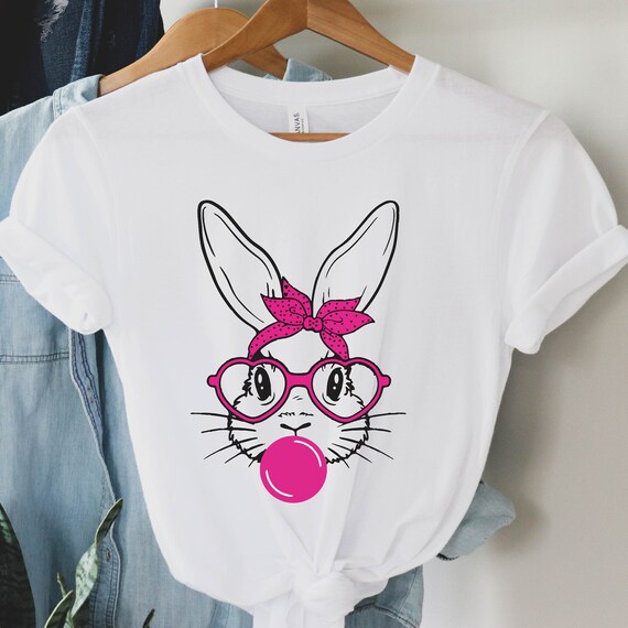 Cute Easter Bunny Leopard Bandana Sunglasses Easter Day T-Shirt Cute Easter Bunny Leopard Bandana Sunglasses Easter Day T-Shirt