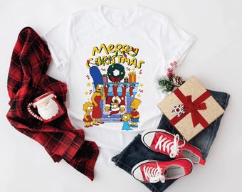 The Simpsons Christmas Shirt, Funny Christmas Shirt, Matching Group Christmas Family Shirt, Christmas Vibes, Santa Christmas Sweatshirt
