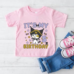Kitty Birthday T-Shirt Birthday Shirt, Golden Birthday Girl Shirt, Custom Birthday Shirt Girls, Cute Tees, Anime Manga Shirt, Anime T-shirts