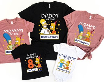 The Simpson Family Birthday Shirt, Birthday Boy Tshirt, Customized The Simpson Birthday Shirt, The Simpson Matching Family Birthday Shirt