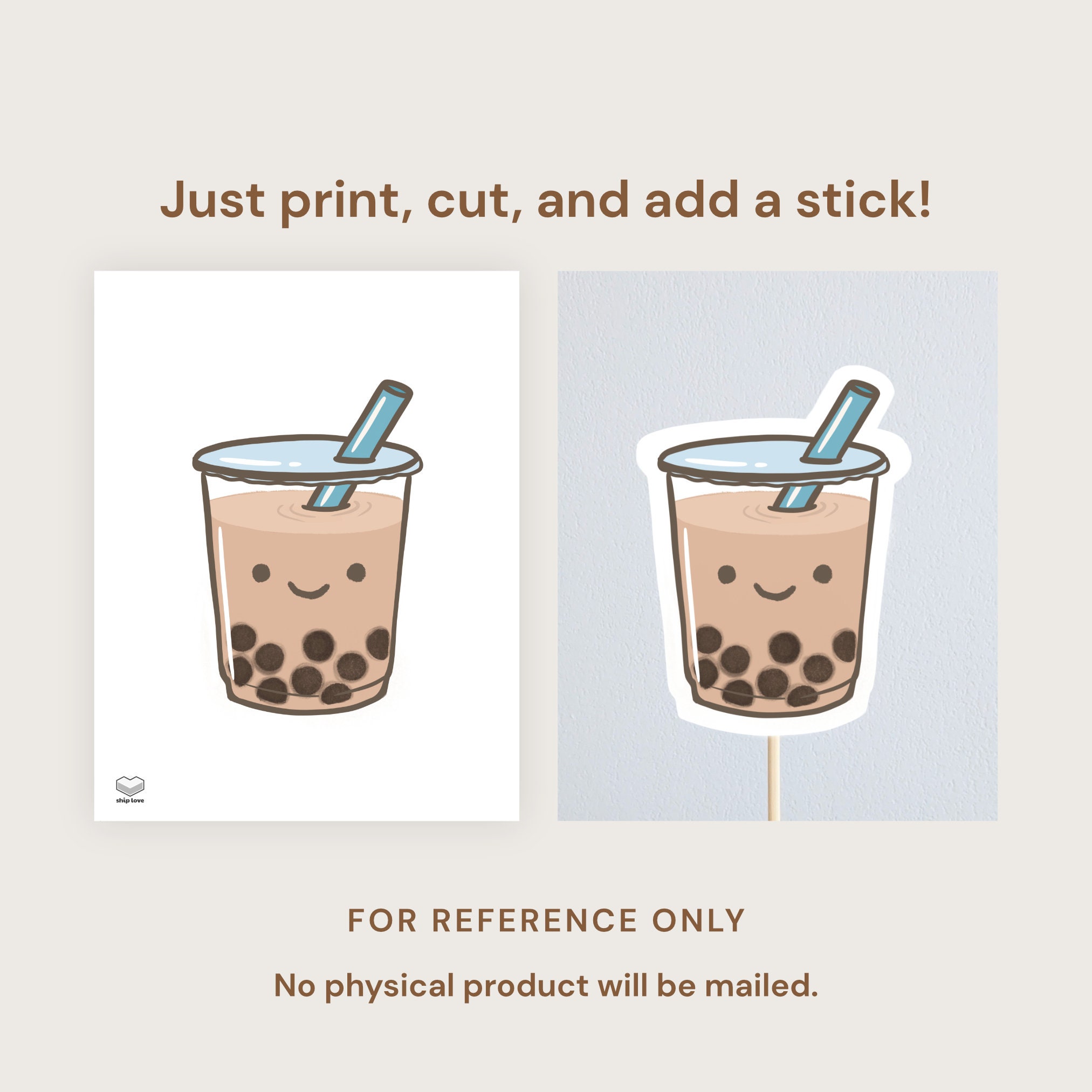 Happy Boba Milk Tea Set Photo Booth Prop - Instant Digital Download PDF ...