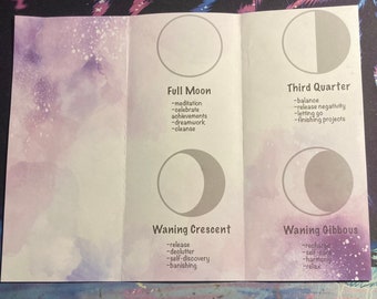 DIGITAL DOWNLOAD: Moon Phases Brochure - Etsy