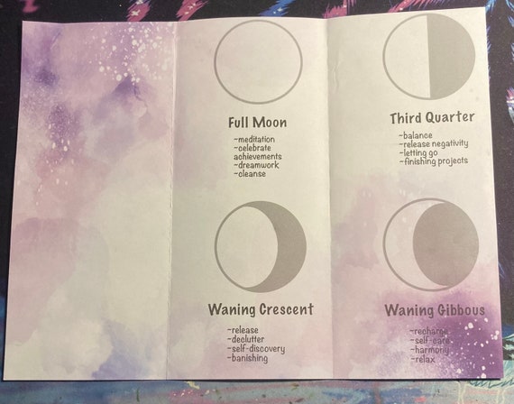 DIGITAL DOWNLOAD: Moon Phases Brochure - Etsy