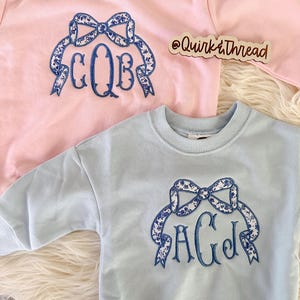 Embroidered Bow Sweatshirts
