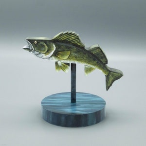 Walleye Fish Wood Home Décor, Rippling Lake Water, Angling Pro Walleye Fisherman Décor, Fisherman Gift, Rustic Cabin Décor, Gift for Dad