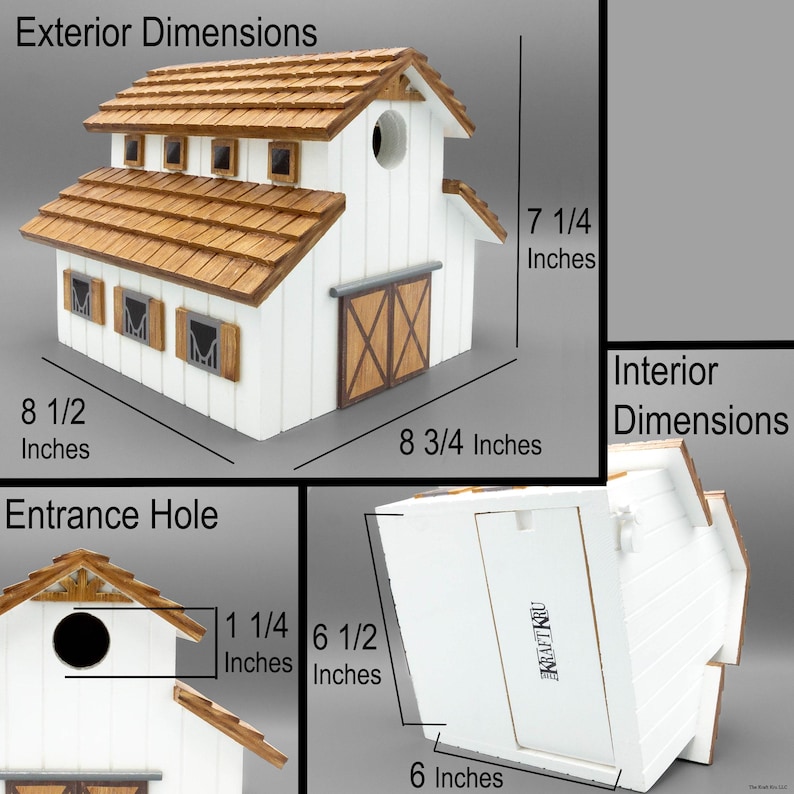 White Ranch Barn Wood Birdhouse - Handmade Horse Stable Birdhouse and ...