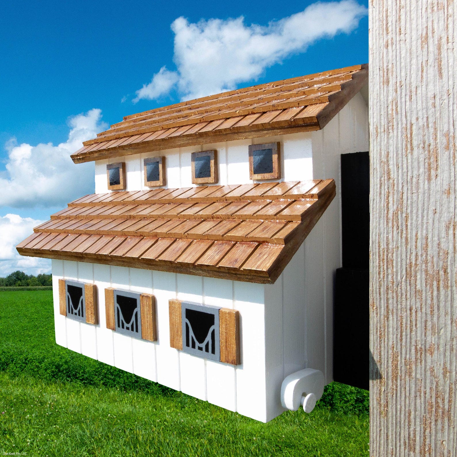 White Ranch Barn Wood Birdhouse - Handmade Horse Stable Birdhouse and ...