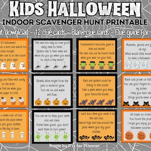 Halloween Scavenger Hunt for Kids, Indoor Treasure Hunt, Halloween Printable Game