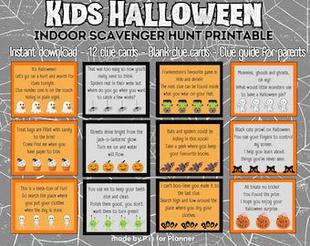 Halloween Scavenger Hunt for Kids, Indoor Treasure Hunt, Halloween Printable Game