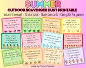 Summer Scavenger Hunt for Kids, Outdoor Summer Treasure Hunt Clues, Fun Summer Games, Printable Kids Activity, Outdoor Summer Game Printable