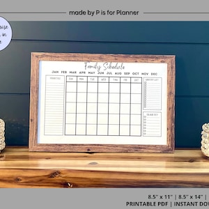 Family Calendar Printable, Monthly Family Schedule, Family Planning ...