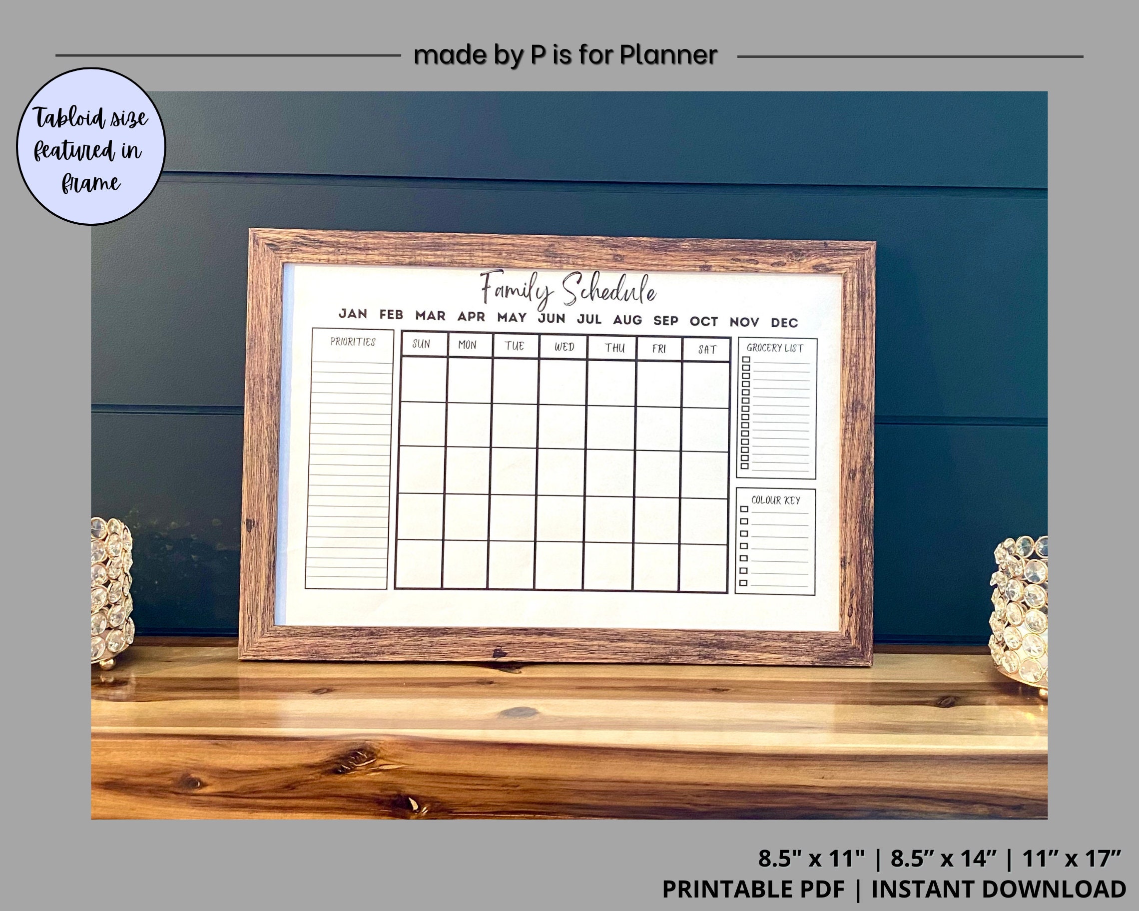 Printable Family Calendar Chalkboard Wall Art, Command Center, Family —  TidyLady Printables