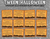 Halloween Scavenger Hunt for Tweens, Indoor Halloween Treasure Hunt Clues, Fun Halloween Game, Printable Activity, Halloween Party Game