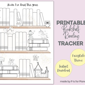 Printable Bookshelf Reading Tracker, Books I’ve read this year, Children’s Reading Tracker, Kids Reading Challenge