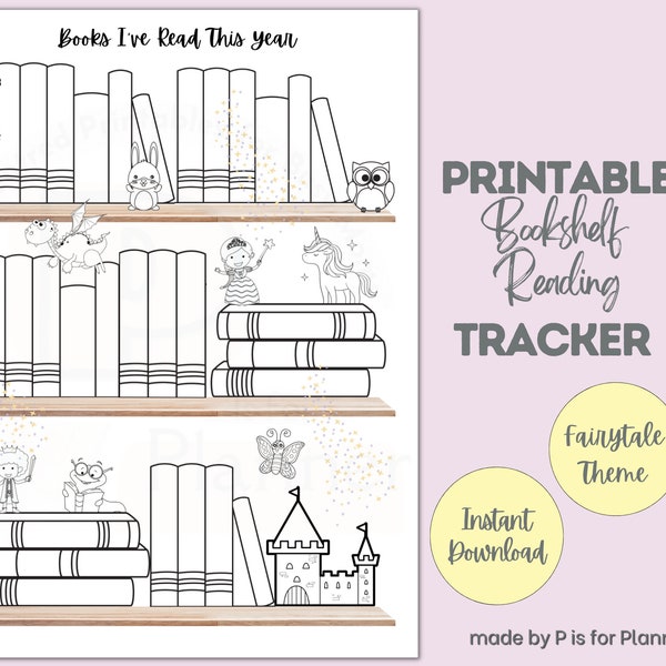 Printable Bookshelf Reading Tracker, Books I’ve read this year, Children’s Reading Tracker, Kids Reading Challenge