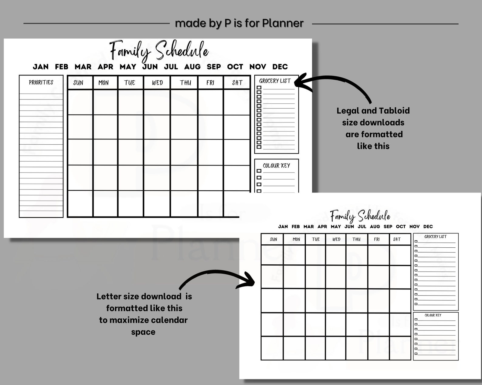 Family Calendar Printable, Monthly Family Schedule, Family Planning ...
