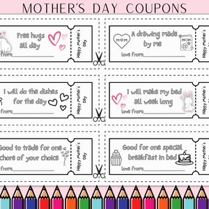 Mother’s Day Printable Coupon Book, Gift for Mom