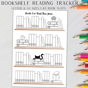 Reading Tracker Printable, Bookshelf Reading Log, Book Tracker, Book Lover Reading Challenge, Book Reading Goals, Reading Planner