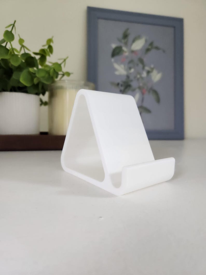 Trangular Phone Stand Minimalist Angled Phone Stand – 3D Printed Desk Smartphone Holder ...
