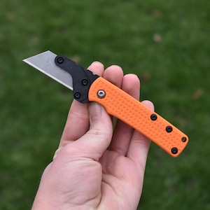 Utility Knife Friction Folder Compact EDC Tool Camping Outdoor Orange Black