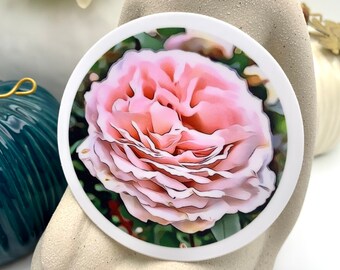 Pink Rose Vinyl Sticker