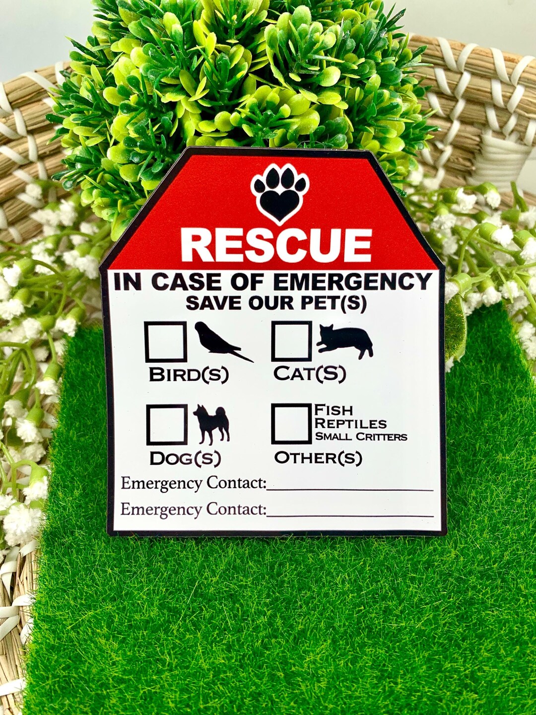 Pet Emergency Vinyl Sticker - Etsy