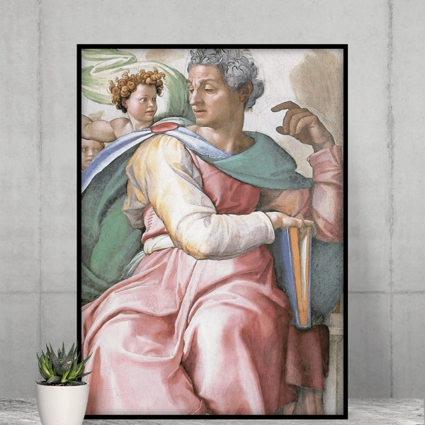 Isaiah, Michelangelo, Instant download, Famous paintings, Vintage wall art, Biblical artwork, Reproduction print, Digital file, Luxury art