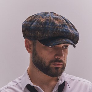 Personalized Winter 8 Panels Cap, Peaky Blinders Hat, Men Newsboy Cap, Irish Flat Cap, Shelby Wool Crown, Eight Piece Cap