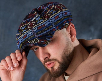 8 Panel Cap, Tartan Cap, Casquette Irlandaise, Schiebermütze Herren, Peaky Blinders Cap, Peaky Blinders Hat, Hooligan Mütze, Béret Homme