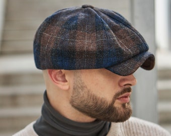 Schiebermütze, Schiebermütze, Harris Tweed Mütze, Schiebermütze Herren, Schiebermütze, Nicky Mütze, Hooligan Mütze, Tartan Mütze