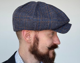 Cappello da hooligan, berretto Shelby, cappello Peaky Blinders, berretto strillone, berretto piatto in tweed, berretto Peaky Blinders, Casquette Irlandaise, Schiebermtze