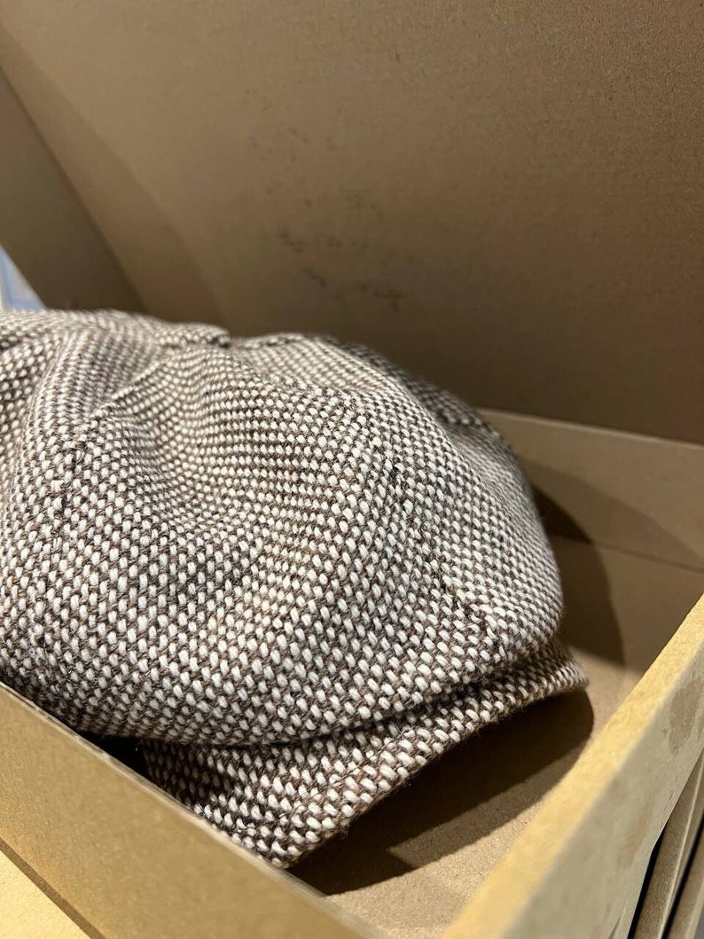 Tony-pet, hooligan, bandietenhoed, wollen krantenjongenspet, Peaky Blinders-hoed, Baker Boy 8 Panel-hoed, Ierse platte pet, platte pet. Tweed hoed afbeelding 2