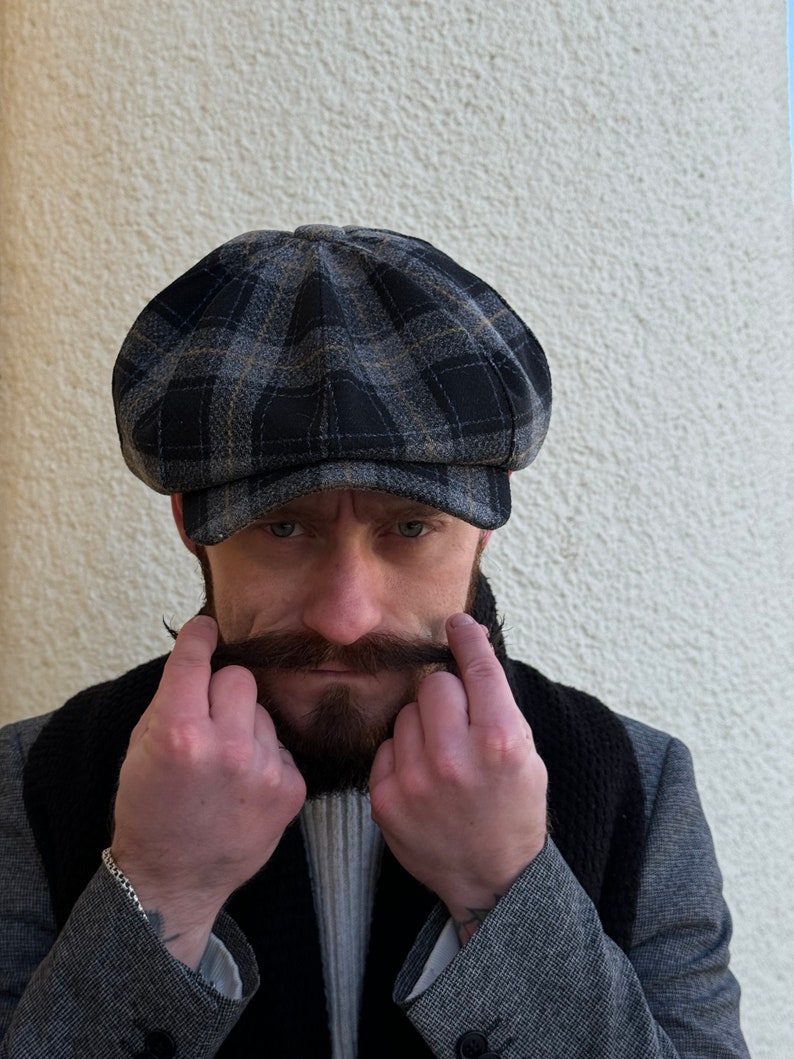 Casquette Irlandaise, Schiebermütze Herren, Cappello Peaky Blinders, Cappello Hooligan, Berretto scozzese, Béret Homme, Berretto irlandese, Berretto piatto, Cappello Paperboy immagine 5