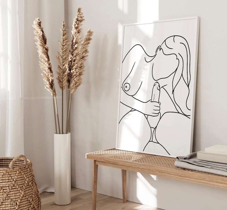 Blowjob Erotic Drawing SVG PDF JPG Digital Download Etsy