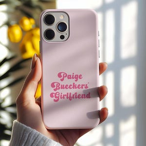 Paige Bueckers Girlfriend MagSafe iPhone Case, Girly Pink Phone Case for Basketball Lovers, Durable Fan Gift, Wireless Charging for iPhone