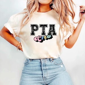 PTA Crew Shirt, Parent Teacher Association, School Spirit Gift For School Crew Parent Teacher Organization PTO Mom Gift For School Volunteer