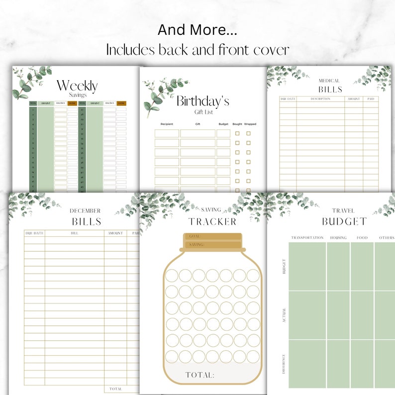 Minimalist Budget Planner Printable PDF Neutrals Financial Planner
