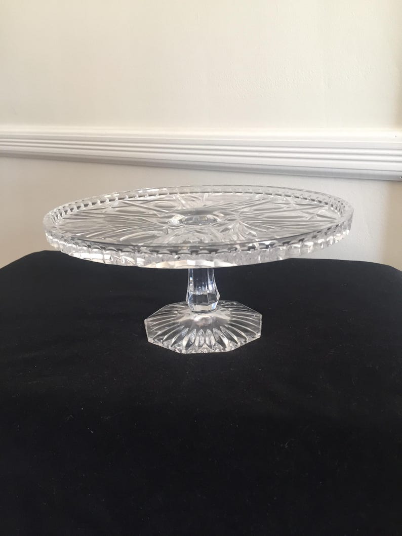 Vintage Lead Crystal Ornate Pedestal Cake Stand - Etsy