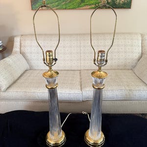 Vintage Pair of 1960&#39;s Waterford Hollywood Regency Table Lamps