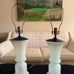 Magnificent Vintage Opaline Table Lamps