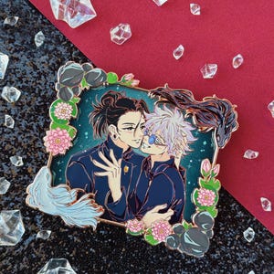 gojo and geto jujutsu kaisen enamel pin