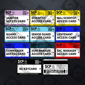 Scp foundation id keycard Special Containment Procedures Foundation Logo  Cosplay Access Grade card