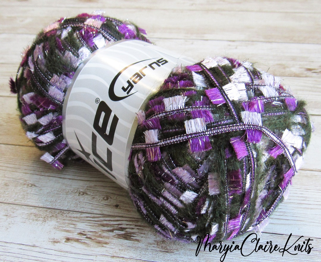 Mohair Metallic Yarn, Novelty Shiny Yarn, Scarf Knitting Yarn, Ladder