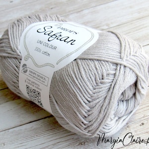 DROPS Safran 07 Medium Grey,Crochet cotton yarn,Lightweight cotton yarn made in EU, Gray crochet yarn, USA seller.
