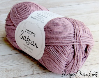 DROPS Safran Cotton Yarn, Amethyst Mauve, 2 Sport Weight
