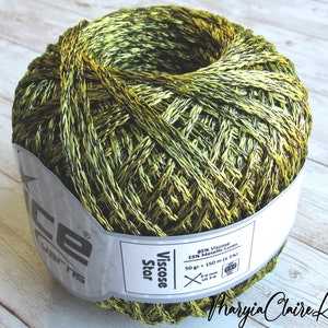 Metallic olive black chain yarn, Viscose lightweight summer yarn with lurex for sale, Viscose Star Ice yarn 57038.