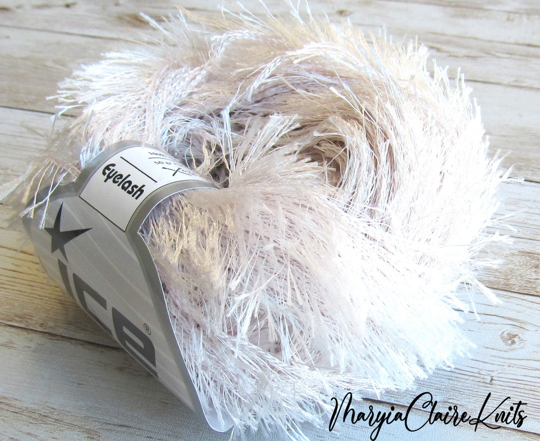 Powder Pink Eyelash Yarn, Soft Light Pink Powder Eyelash Yarn, Solid