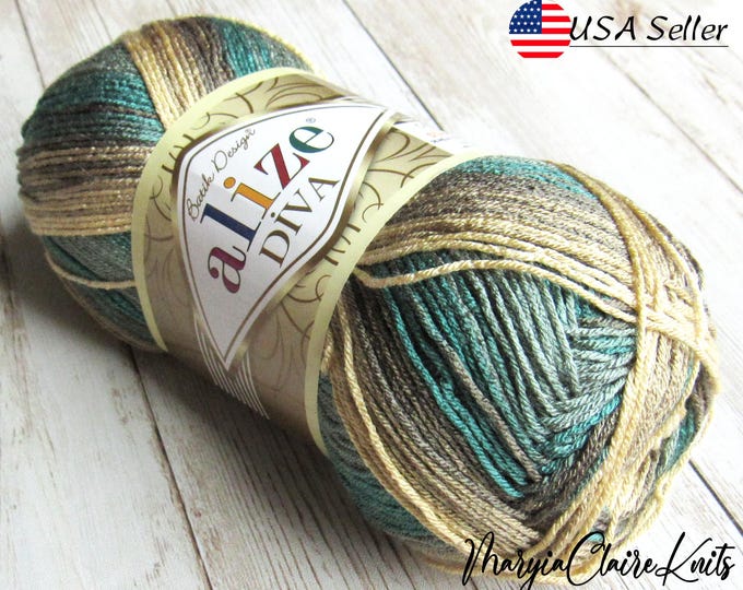 Alize DIVA Batik Color 3307, Multicolor Alize Diva Batik in Brown and ...