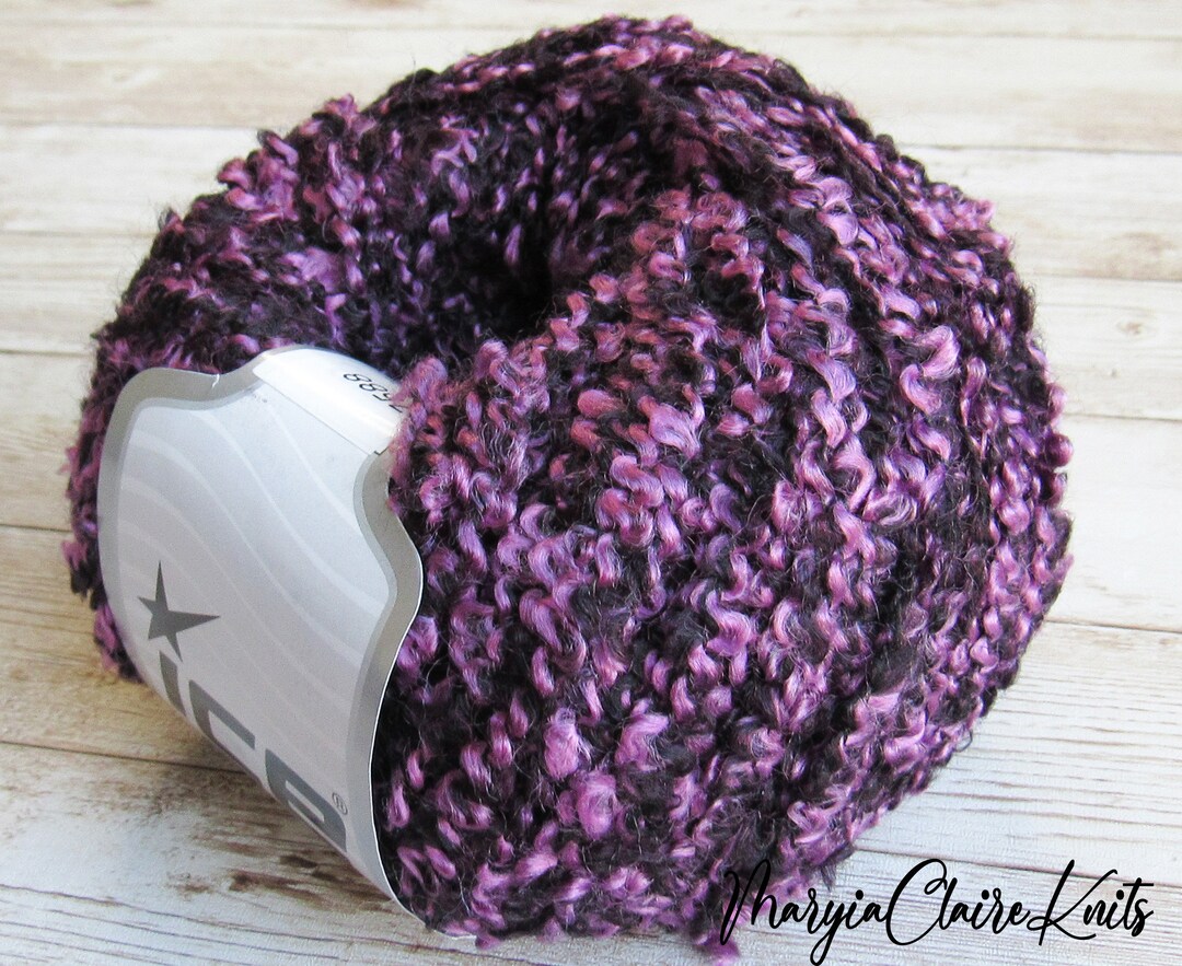 Boucle Acrylic Yarn, Novelty Yarn, Knitting Yarn for Sale, Maroon, Pink