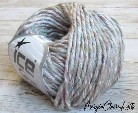 Cotton yarn for summer knitting, crochet worsted yarn, neutral color  knitting yarn, cotton viscose blend medium weight yarn, Ice yarn 71095.